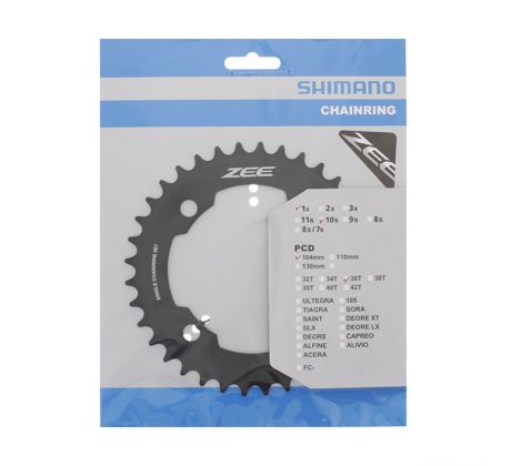 Shimano PREVODNÍK 36Z. M640 ZEE ČIERNY 104MM