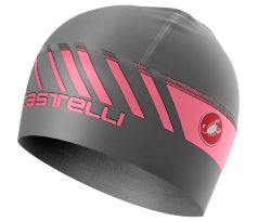 Castelli čiapka pod prilbu ARRIVO 3 THERMO SKULLY DARK GRAY/GIRO PINK