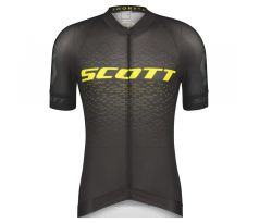 SCOTT RC PRO SS Pánsky cyklistický dres black/sulphur yellow