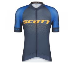 SCOTT RC PRO SS Pánsky cyklistický dres Farba: midnight blue/copper orange