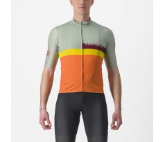 Castelli 22017 A BLOCCO pánsky cyklistický dres s krátkym rukávom 346 zelená/bordová/mango Skladom veľkosť 3XL