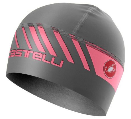 Castelli čiapka pod prilbu ARRIVO 3 THERMO SKULLY DARK GRAY/GIRO PINK